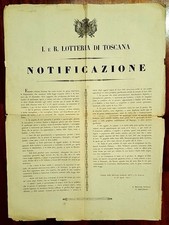 G252-GRANDUCATO DI TOSCANA, LOTTERIA-GIOCO DEL LOTTO, 1852