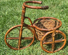 Fioriera rattan bambù vintage