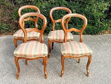 4 sedie antiche noce meta' XIX