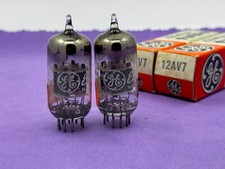 (2) GE 12AV7 5965 Tubi Aspirazione Piastre Corte Grigio Ferro di Cavallo Getters Coppia Testata