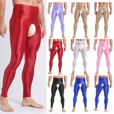 Collant Uomo Lucido Pantaloni Elasticizzati Elasticizzati Vita Nightwear Sexy