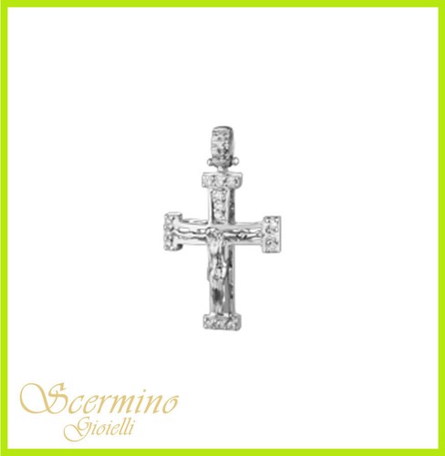 Pendente croce uomo oro bianco - croce,