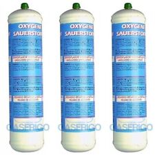 3 BOMBOLE OSSIGENO O2 110 BAR SALDATURA CANNELLO ATTACCO M10x1 KIT KEMPER ETC