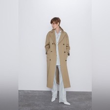 Zara TRENCH LUNGO CON BOTTONI ABBRONZATURA LEGGERA Taglia M