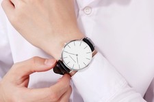 Orologio da polso uomo in pelle impermeabile quadrante oro rosa alta qualità donna vestito