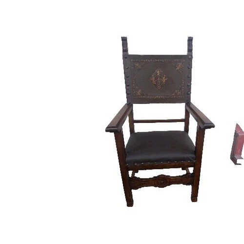 Antico trono poltrona - trono, noce