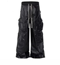 Pantalone Flared Rick Goth Y2k Owens Cargo Waxed Effect  Belt Baggy