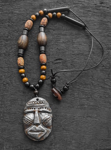 Collana maschera africana uomo - africana,