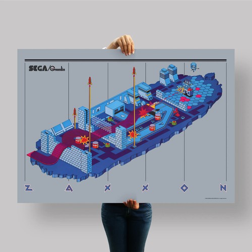 Poster zaxxon gioco arcade - poster,