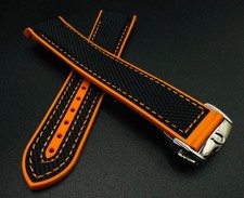 Cinturino omega orologio 20 mm Seamaster Planet Ocean nero/arancione nylon/gomma
