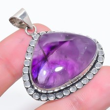 Ciondolo pietra preziosa ametista africana fatto a mano anniversario regalo...