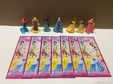 DISNEY PRINCESS 2013 SERIE COMPLETA 7 PEZZI + 7 CARTINE KINDER FERRERO