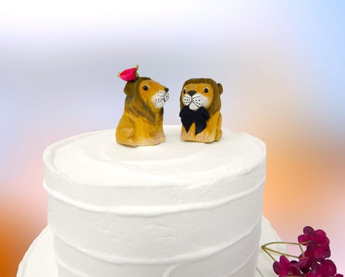 Cake topper leone sposa sposo