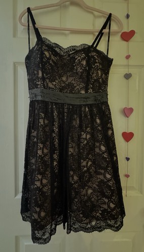 Guess mini abito nero pizzo - guess,