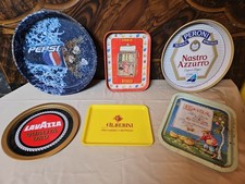 Vassoi Pubblicitari Da Collezione In Lotto Pepsi Nastro Azzurro Wuhrer Lavazza
