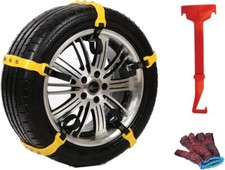 6 Pezzi Catene da Neve Universale, Fasce Antiscivolo Anti Slittamento Emergenza 