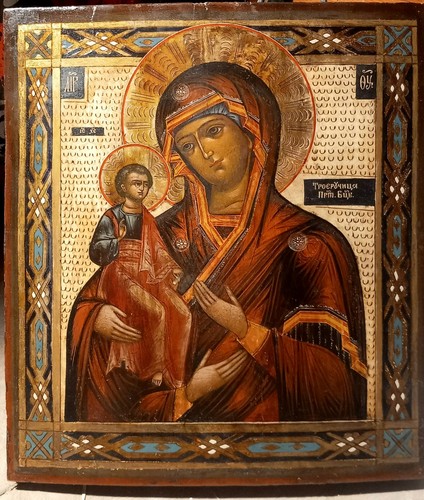 Antica icona russa madre di - icona,