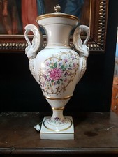 Lampada in porcellana decorata a mano - Francia - primi '900