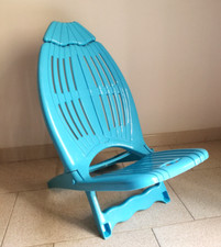 Spiaggina Mare Sedia Relax Pieghevole Spiaggia Mare Pic Nic Azzurra