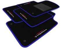 Tappetini Auto fiat 500 ABARTH 595 dal 2010 Ricamato Bordo Blu 