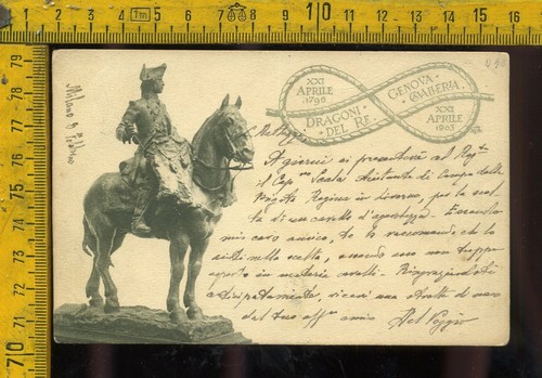 Cartolina militare dragoni del - militare,
