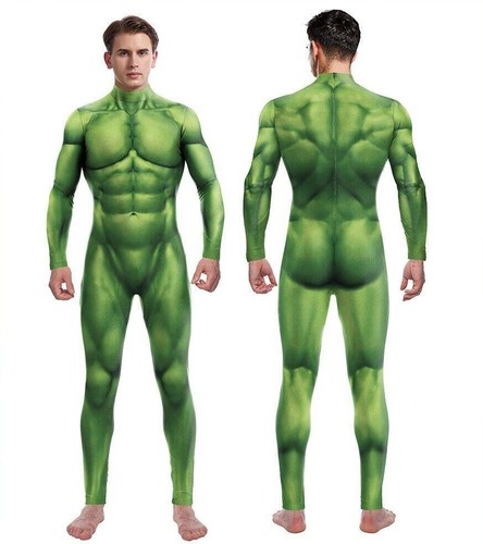 Tuta muscolare hulk verde body - muscolare,