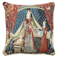 Tapestry Designer Art Cushion Cover 18x18 inch Lady Unicorn Design (Lady and ...