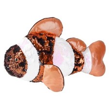Peluche Adventure Planet Sequinimals - PESCE PAGLIACCIO (paillettes - arancione e argento) (18 in