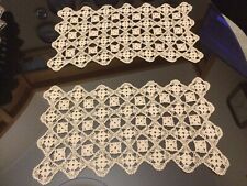 Centrini all’uncinetto rettangolari fatti a mano cm.31x17 VINTAGE