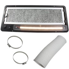 12 Volt Cappa Aspirante Ventola + Illuminazione LED Nero