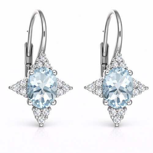 Earrings 18k white gold - earrings,