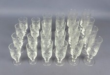 Set bicchieri cristallo numero 24 a rombi incisi 3 tipi eleganti vintage anni 60