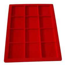 VASSOIO + COPERCHIO COPERTURA PER MONETE E MEDAGLIE ROSSO 12 CASELLE POSTI SPAZI