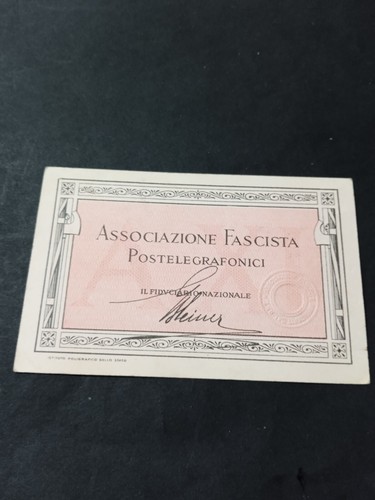 Tessera associazione fascista - tessera,