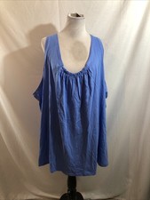 Top smanicato donna dentro azzurro chiaro con raduno - donna 6X, NUOVO, busto 35"