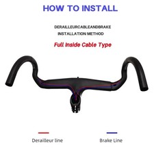  Bici da strada 380-440mm cablaggio interno manubrio carbonio integrato 28,6*80-120mm 