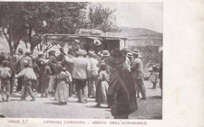 CARTOLINA DI FROSINONE ,FIUGGI - ANTICOLI CAMPAGNA - ARRIVO DELL'AUTOMOBILE