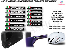 Kit 12 adesivi PERSONALIZZATI NOME COGNOME BICI CASCO MOTO