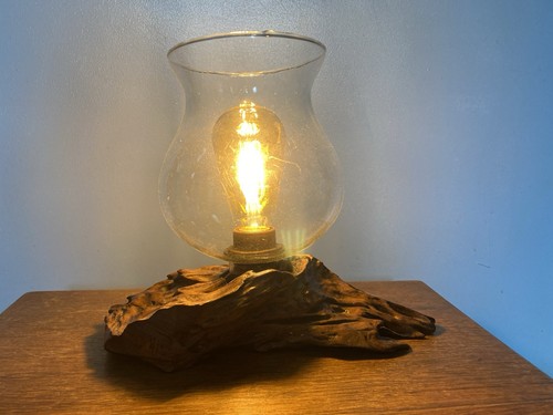 Wooden candle holder converted - wooden,