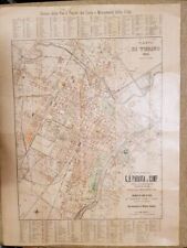 Carta topografica mappa o pianta La Città di Torino Piemonte Anno 1894 Paravia