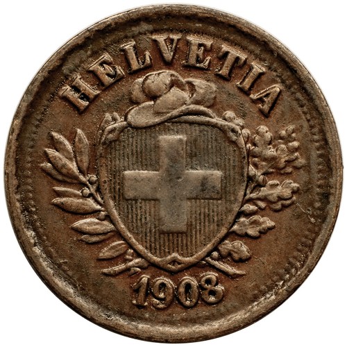 Moneta svizzera rappen - rappen, 1908