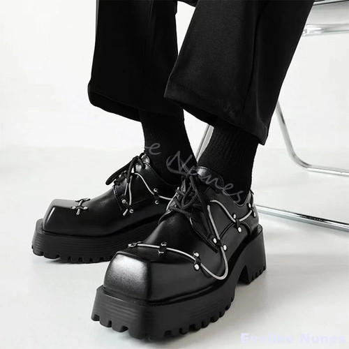 Scarpe pelle platform rialzata