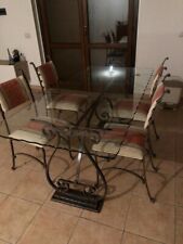 tavolo e sedie sala da pranzo in ferro battuto stile imperiale pezzo unico