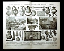 1894 OLD PRINT: ARCHAEOLOGICAL