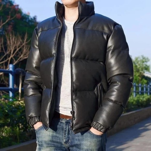 Giubbotto uomo nero vera pelle