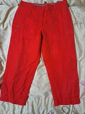 Pantalone Tuta Donna Adidas Pinocchietto Taglia 42 Vita Alta Colore Rosso 