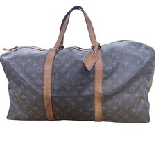 Borsa originale LOUIS VUITTON LV vintage sacche souple Boston tela marrone Francia FS