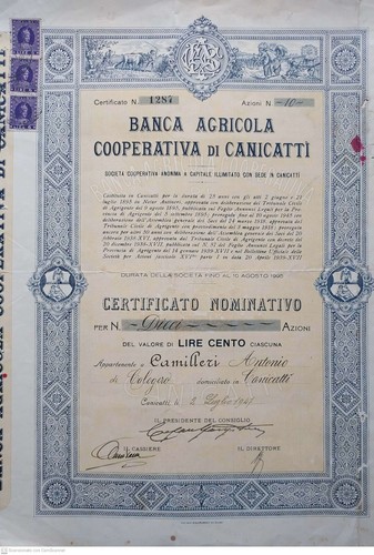 1945 bancaagricola - 1945, *