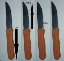 OFFERTA 4 PEZZI COLTELLI BISTECCA MANICO LEGNO RISTORANTE BRACERIA CARNE CASA 