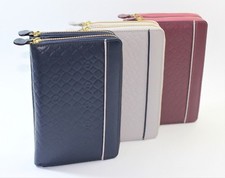 Agenda Organizer Donna in Vera Pelle Anelli Slim 2 zip cerniera con Portafoglio